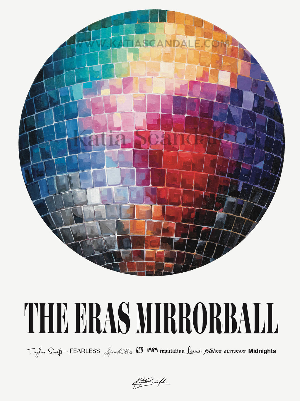 The Eras Mirrorball (Taylor's Version) Art Print Katia Scandale