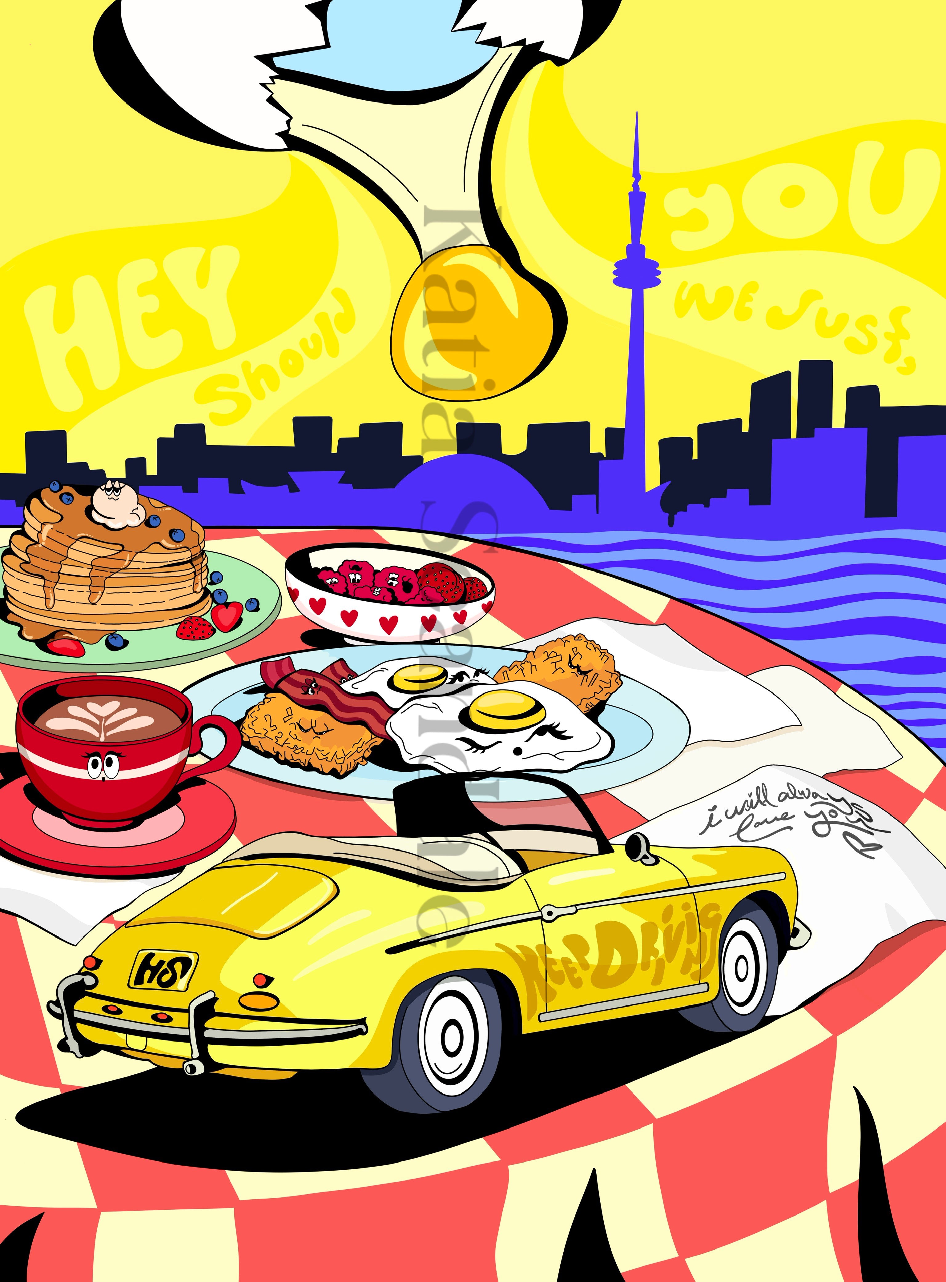 "Breakfast 4 Two" Art Print