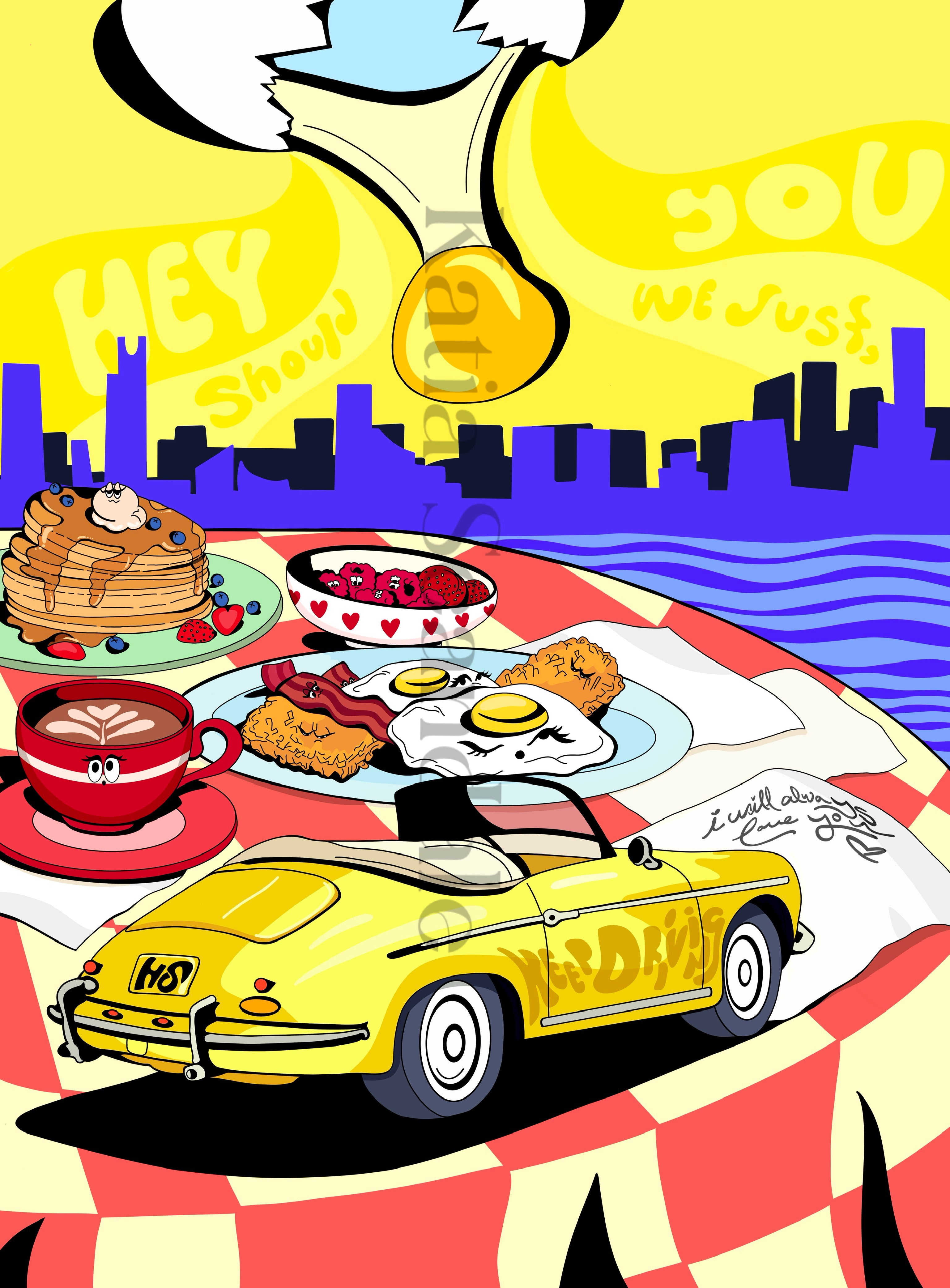 "Breakfast 4 Two" Art Print