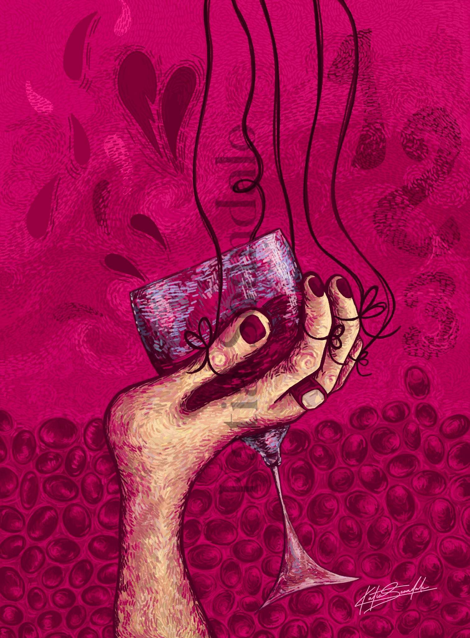"Glass of Grapejuice" Art Print